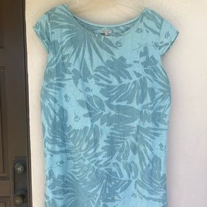 Teal linen dress